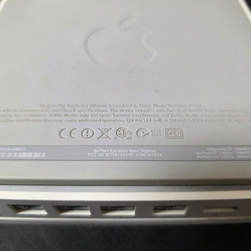 Apple AirPort Extreme Base Station A1354 GOOD Dual-Band Wireless Router Untested - Picture 11 of 13